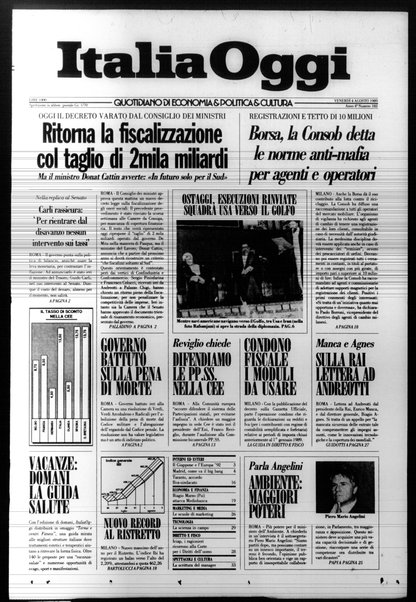 Italia oggi : quotidiano di economia finanza e politica